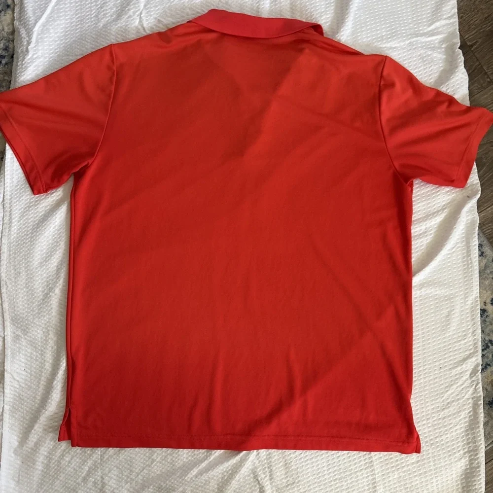 Adidas Golf Men's Polo Shirt Moisture Wick Stretch Orange Size XLG Great Cond.